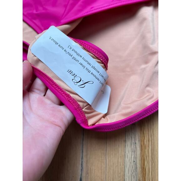 NWT J. Crew High Rise Full Coverage Pink Fuchsia Bikini Bottom Women's 2X BM426 - Picture 3 of 5